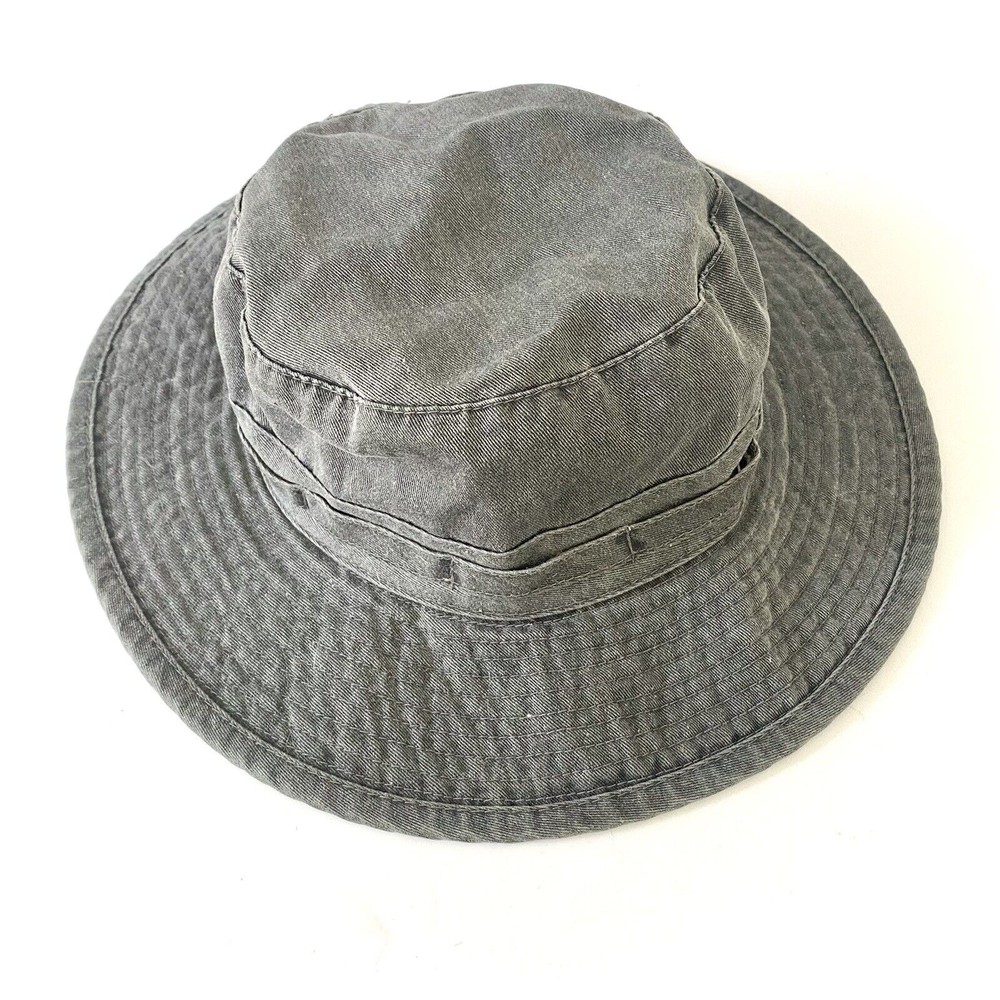 Wide Brim Bucket DP Hat Sz L Sun Protection Cotton Boonie Cap Travel Fishing
